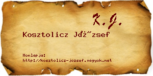 Kosztolicz József névjegykártya