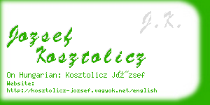 jozsef kosztolicz business card